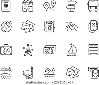 Travel - thin line vector icon VECTOR DESIGN