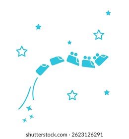 Travel Through Space. Train icon. Isolated on white background. From blue icon set.