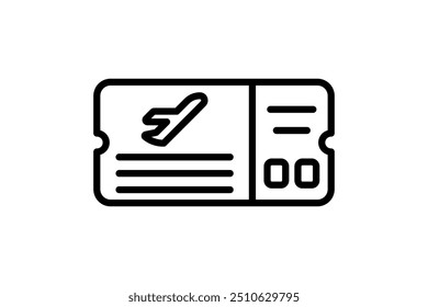 Travel ticket icon. icon related to action plan. suitable for web site, app, user interfaces. line icon style