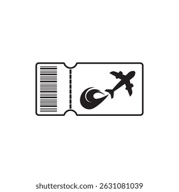 Travel ticket logo design template. airplane logo with ticket design vector