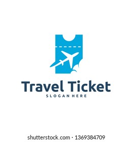 Travel Ticket logo designs concept vector, Flight Ticket logo symbol