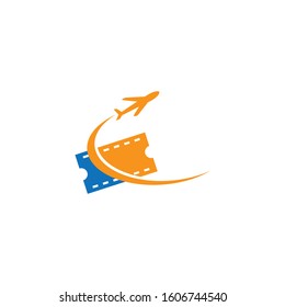 Travel Ticket logo icon vector flat design