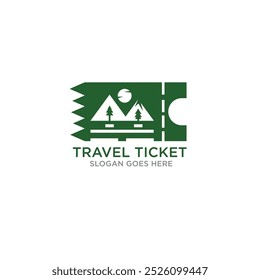 Travel Ticket Logo Mountain and Pine