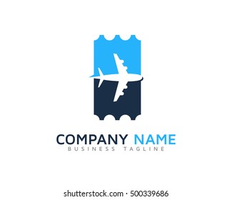 Travel Ticket Logo Template