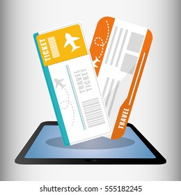 travel ticket online technology digital vector illustration eps 10