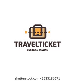 travel ticket vector logo design