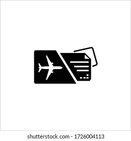 travel tickets black vector icon