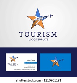 Travel Tierra del Fuego province Argentina flag Creative Star Logo and Business card design