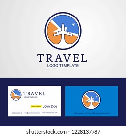 Travel Tierra del Fuego province Argentina Creative Circle flag Logo and Business card design