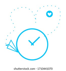 Travel time, clock, watch icon. Concept of UI design elements. Digital countdown app, user interface kit, mobile clock interface. It's time to travel sign