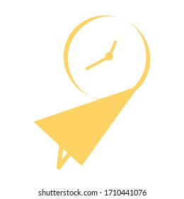 Travel time, clock, watch icon. Concept of UI design elements. Digital countdown app, user interface kit, mobile clock interface. It's time to travel sign