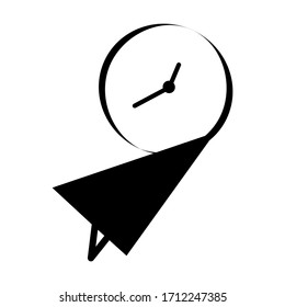 Travel time, clock, watch icon. Concept of UI design elements. Digital countdown app, user interface kit, mobile clock interface. It's time to travel sign