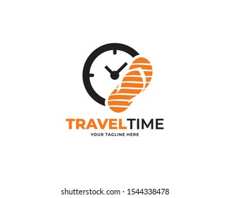 travel time design logo template vector