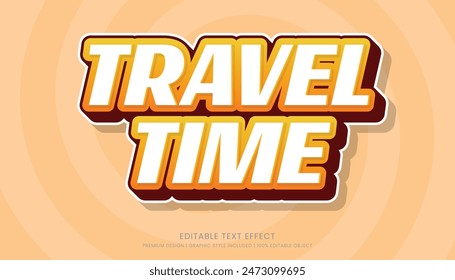 travel time editable 3d text effect template bold typography and abstract style drinks logo and brand