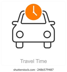 Travel Time and globe icon concept