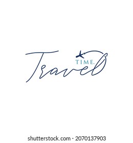 Travel Time Hand Drawn Lettering Vector Stock Vector (Royalty Free ...