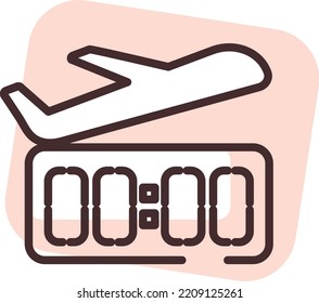 Travel time, illustration, vector on white background.