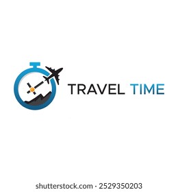 Travel Time logo design. Clock logo design. Travelling logo design. Travel  TIME  vector logo. 