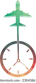 Travel Time logo designs concept vector, Plane and Timer logo symbol icon template