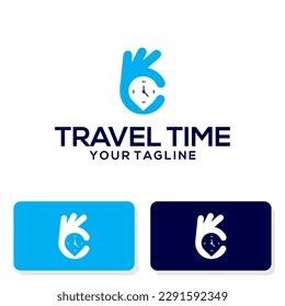 Travel time logo template design