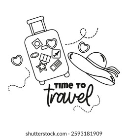 Travel to time outline background with elements