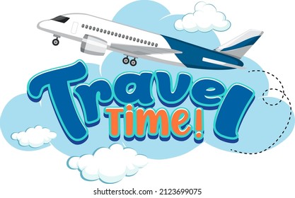 Travel Time typography design illustration