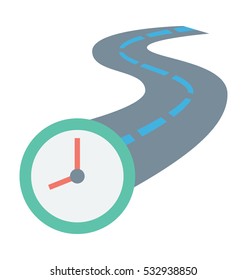 Travel Time Vector Icon