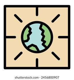 Travel time zone icon outline vector. World clock. International time color flat