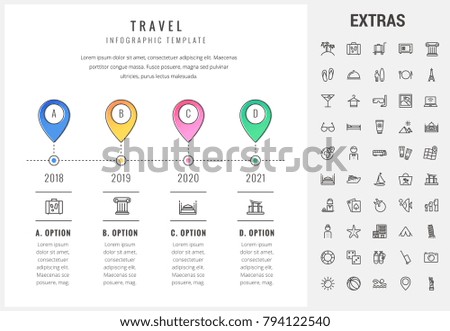 travel timeline infographic template elements icons stock vector travel timeline template