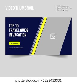 Travel tips and tricks video cover banner template design, youtube thumbnail banner for multipurpose use, vector eps file format