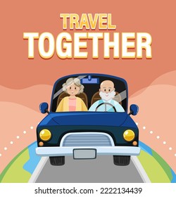 Travel Together Banner Design  illustration