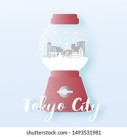 Travel Tokyo Japan Vending Machine Vector illustration.