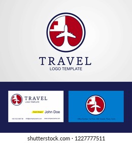 Travel Tonga Creative Circle flag Logo and Business card design