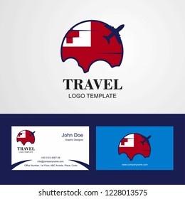 Travel Tonga Flag Logo and Visiting Card Design