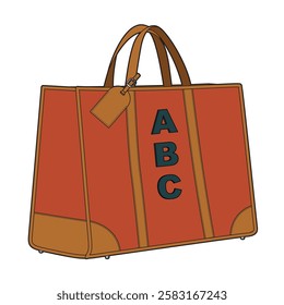 Travel tote bag mockup template vector design technical illustration.