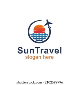 travel and tour adventure isolated logo design.vacation the world traveler logo template