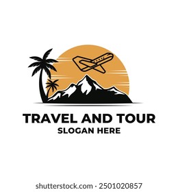 Idea de concepto de diseño de logotipo de agencia de viajes y turismo