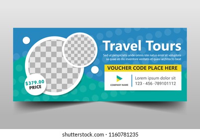 Travel tour corporate business banner template, horizontal advertising business banner layout template sign set , clean abstract cover header background for website design