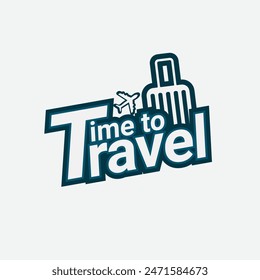Travel and tour creative logo concept, airplane icon with bag symbol.