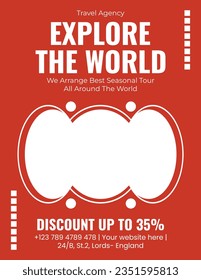 Travel and Tour Free Vector Poster, Editable Travel Poster