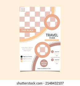 Travel Tour Holiday Vacation Circle Flyer Brochure Poster Blank Space Design Template