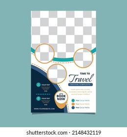 Travel Tour Holiday Vacation Circle Flyer Brochure Poster Blank Space Design Template