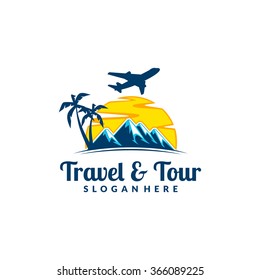 travel and tour, landscape, sun, airplane, palm