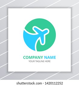 Travel and Tour Logo Design Concept, Airplane Icon with geometric shape, for transportation and travel company. tourism