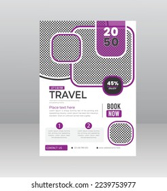 Travel and tour sale flyer template with photo for agency