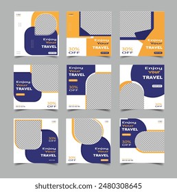 Travel tour social media and Instagram post template