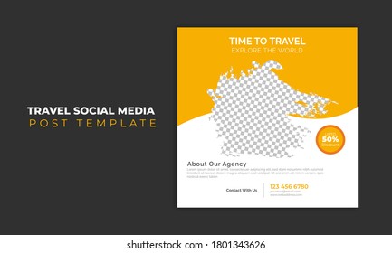 Travel and tour social media post template