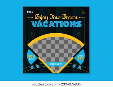 Travel and tour social media post design