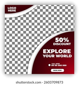 Travel and tour social media post instagram post or web banner template