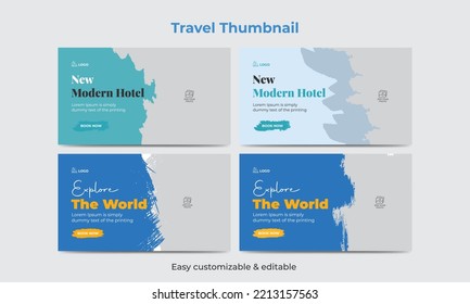 Travel tour video thumbnail design hotel tourism marketing service video thumbnail